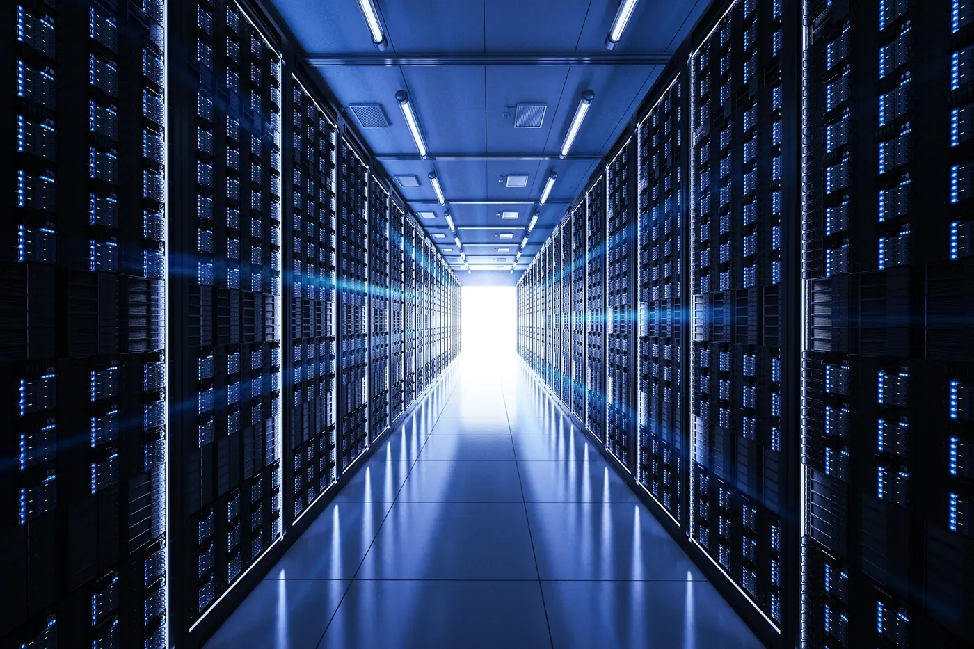 Corredor de servidores em um data center